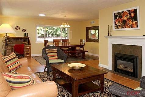 Living room with dining area.
