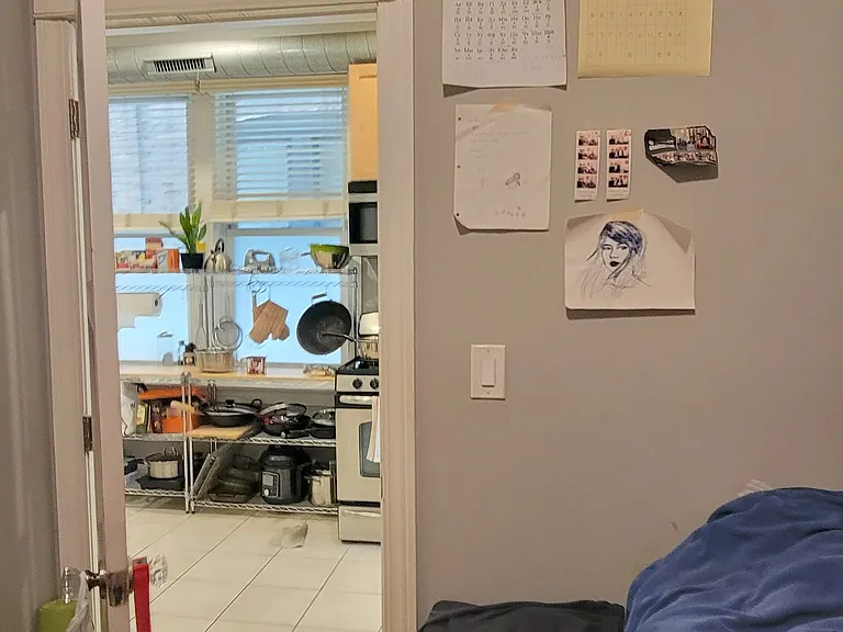 Bedroom door to kitchen