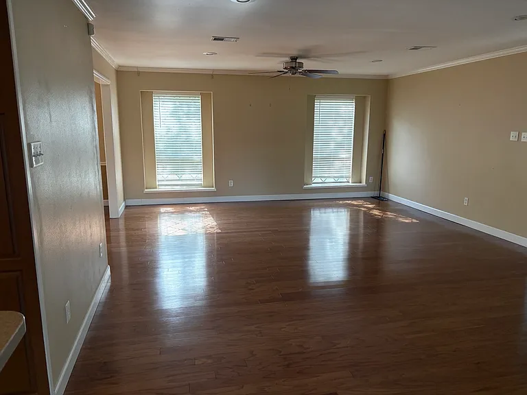 living area with hard wood floors