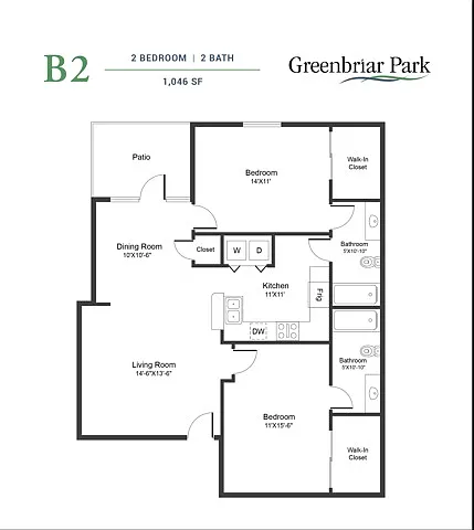 B2P - 2x2 Floor Plan B2P - 2x2 Floor Plan