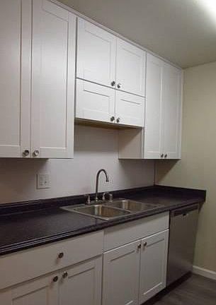 Plenty of storage, counter space, and a stainless steel dishwasher in your new kitchen.