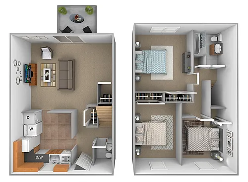 Floor plan 3 Bedrooms 1.5 Bath