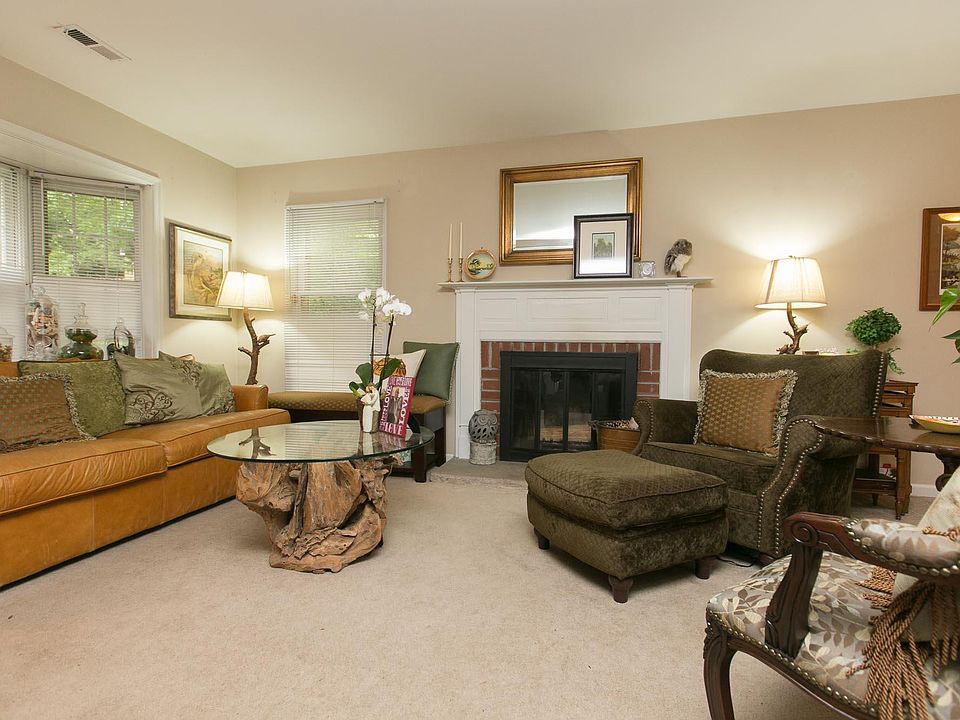 Living Room with Wood-burning Fireplace