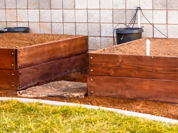 GROW BOXES AND GARDEN AREA 