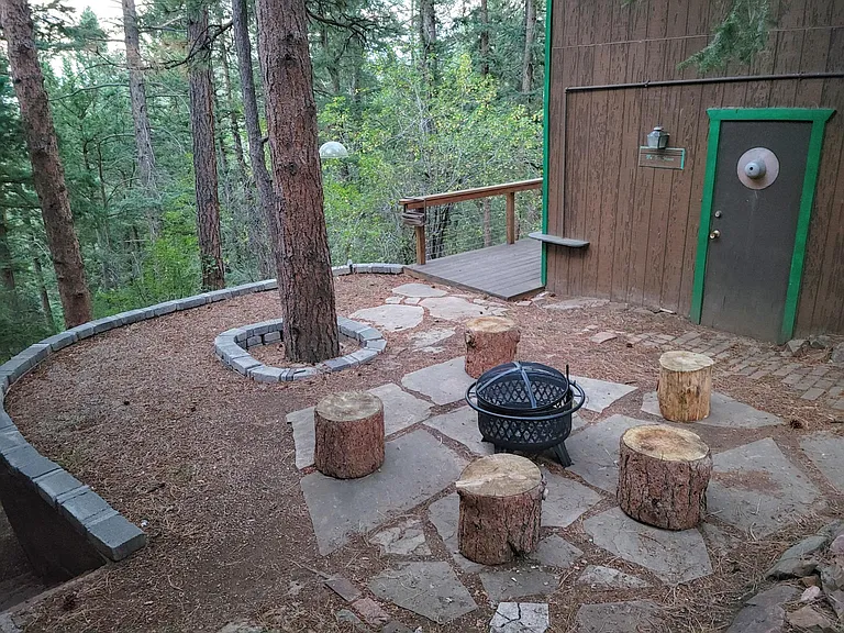 Firepit between our home and the Tea House