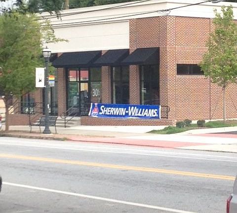 Emerging bisiness district including brand new Sherwin Williams.