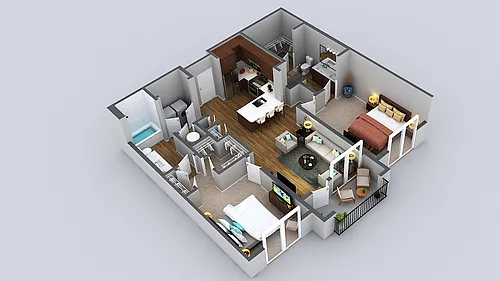 Floor plan 2 Bedroom 2 Bath