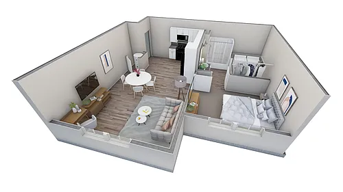 Floor plan 1 BR Retreat Overlook
