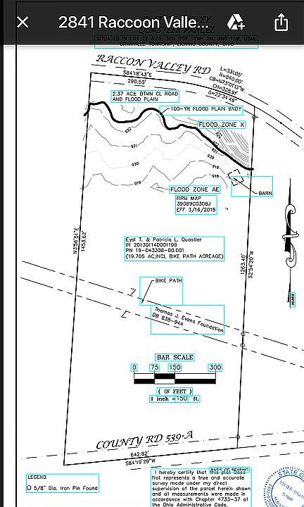 Survey , 100 year flood zone
