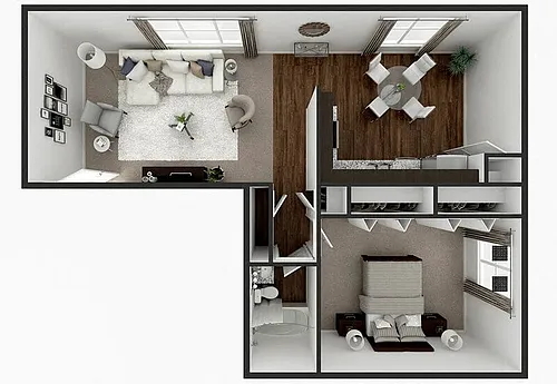 Floor plan 1 Bedroom 1 Bath 780 sq ft