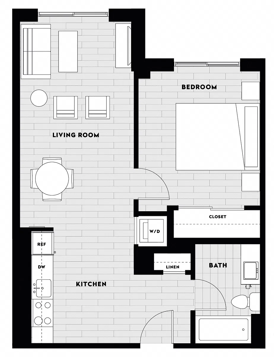 Floor plan 1 Bed/1 Bath A5