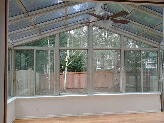 Sunroom in secluded backyard