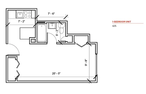 Floor plan 1-BR