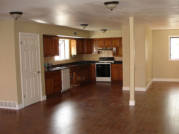 Kitchen shown from living ar