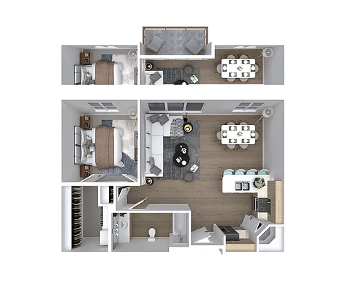 Floor plan Clover - 1x1