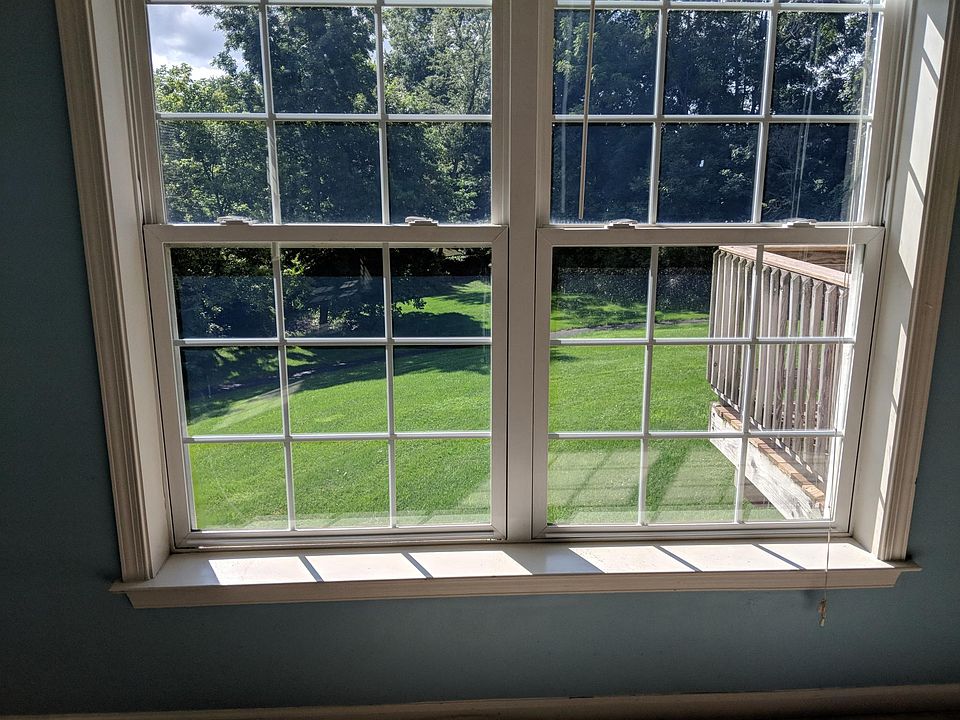 View the backyard from the living room window (2)