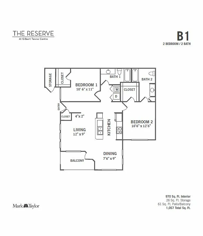 Floor plan 2 Bed/2 Bath