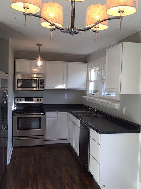 Kitchen with new stainless appliances