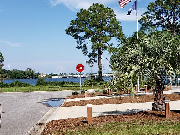 View of bridge to front gate NAS from front yard.