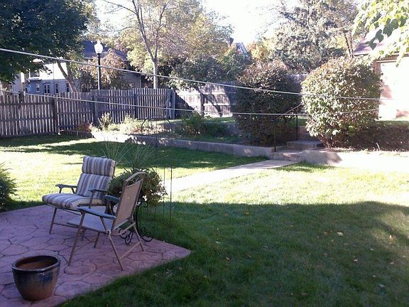 Large back yard with privacy fence
