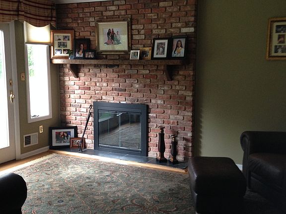 fireplace in den