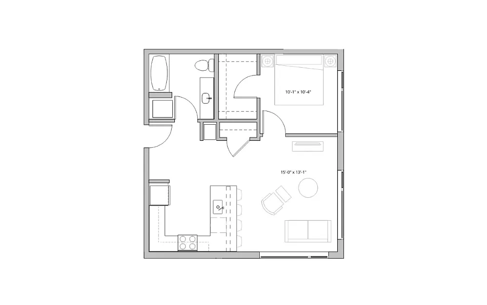 Floor plan 1X1 - C2