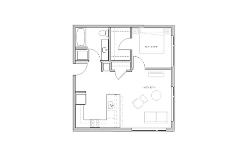 Floor plan 1X1 - C2
