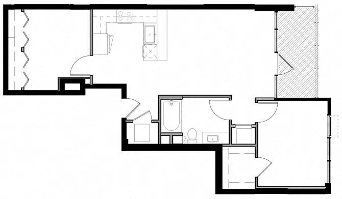 Floor plan 2A w/ Balcony