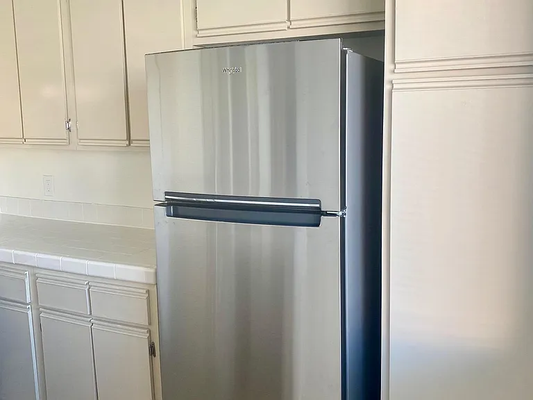Updated stainless steel appliances.