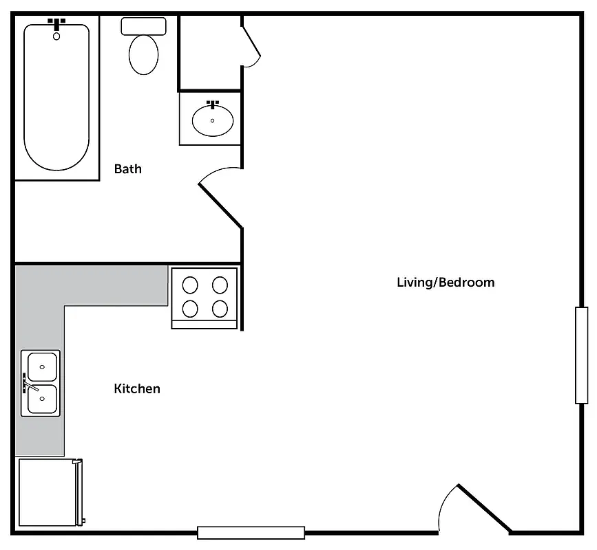 Floor plan 0 bedroom 1 bath