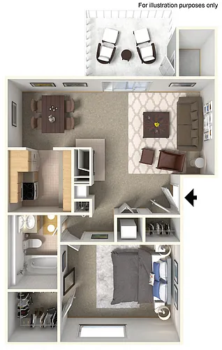 Floor plan One Bedroom One Bath