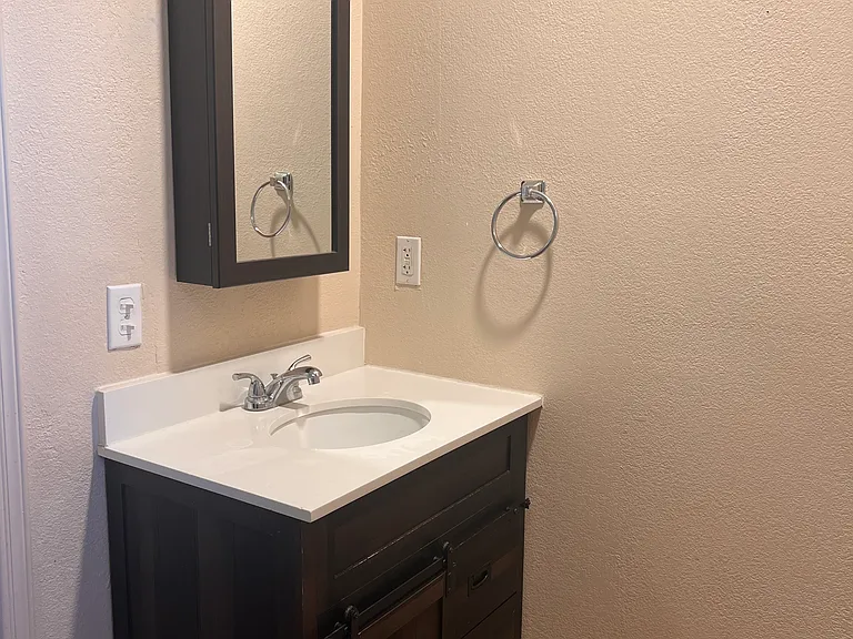 Primary bathroom sink area