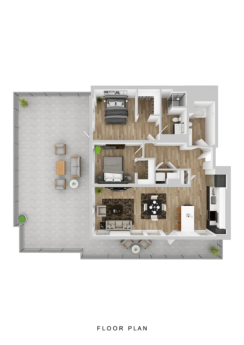 Floor plan Cascara - 2 Bed C1 Large Patio