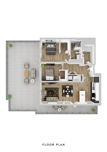 Floor plan Cascara - 2 Bed C1 Extra Large Patio