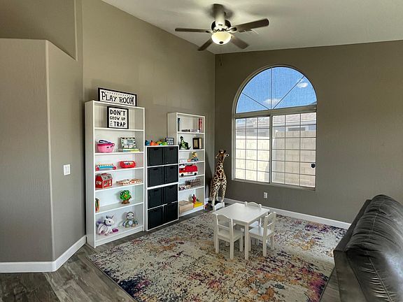 From front door looking to the right into the kids playroom