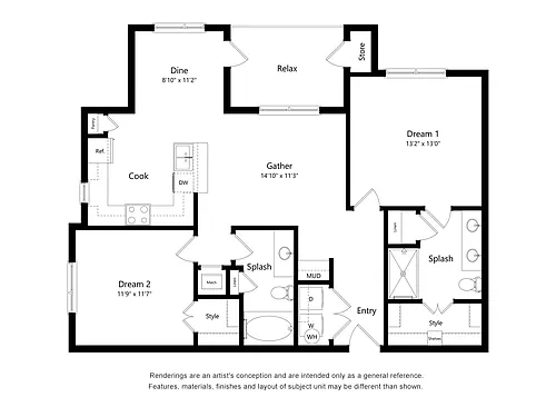 Floor plan B1-E