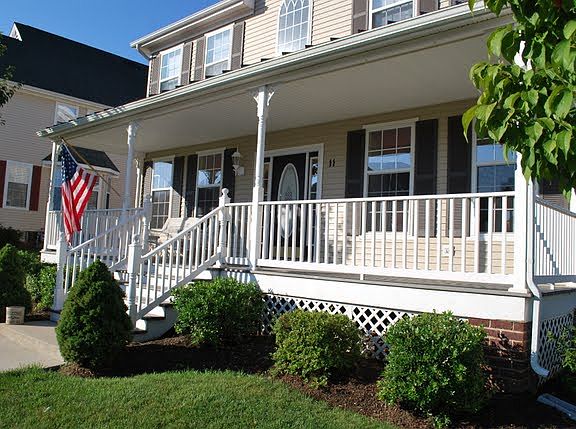 Looking at the front of the house