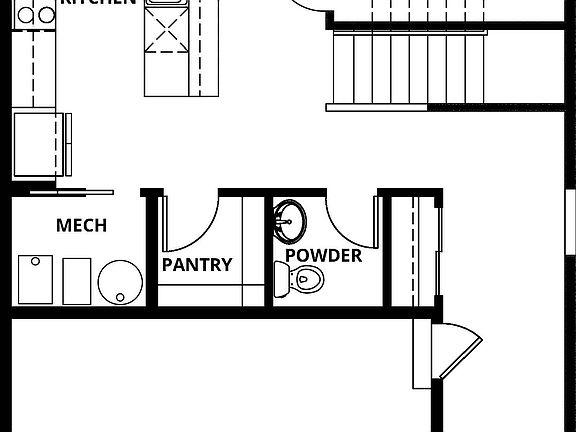 The first floor of the Mayfield has the chef ready kitchen and spacious family room
