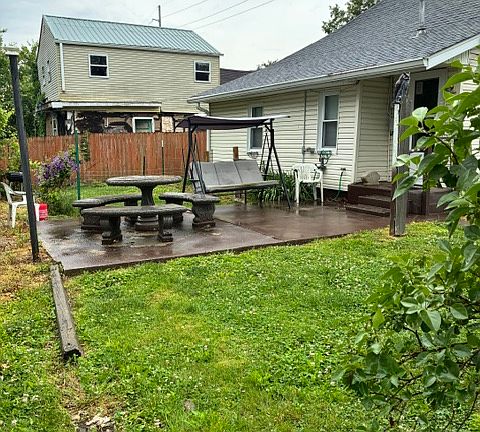 Fenced portion of back yard