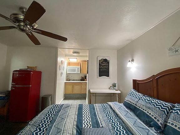 Furnished kitchenette with microwave and hot plate