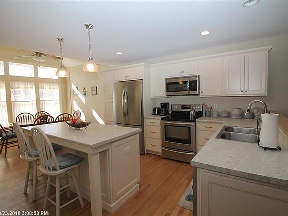 Brightly lit kitchen.
