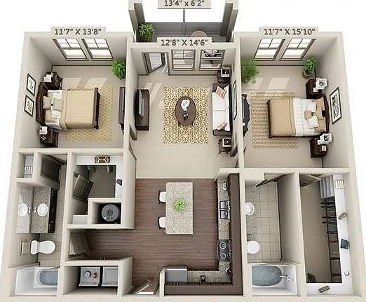 2 Bedroom | 2 Bath | 1106 SF 2 Bedroom | 2 Bath | 1106 SF