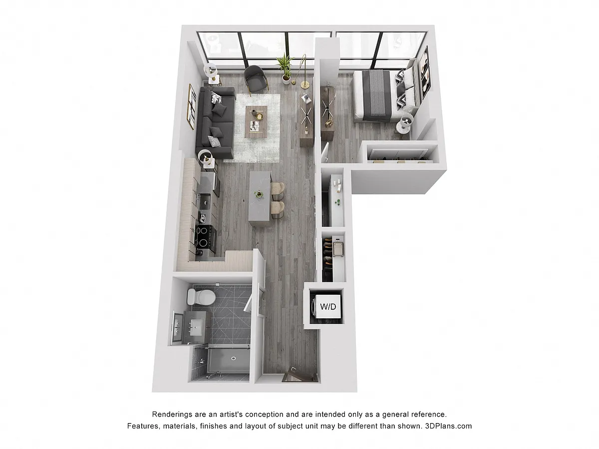 Floor plan One Bedroom - A1