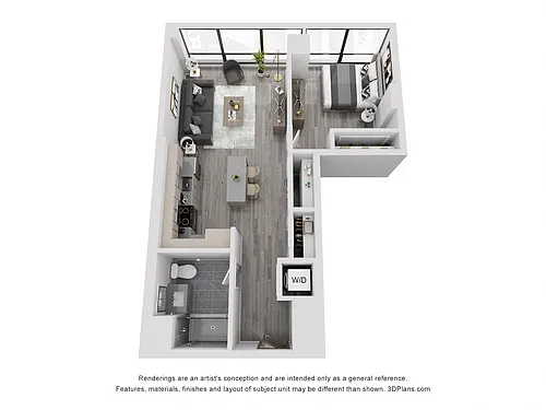 Floor plan One Bedroom - A1