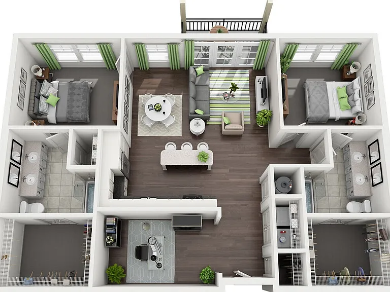 B4 - 2 bed 2 bth (4764b4) floor plan The Kessler Residences