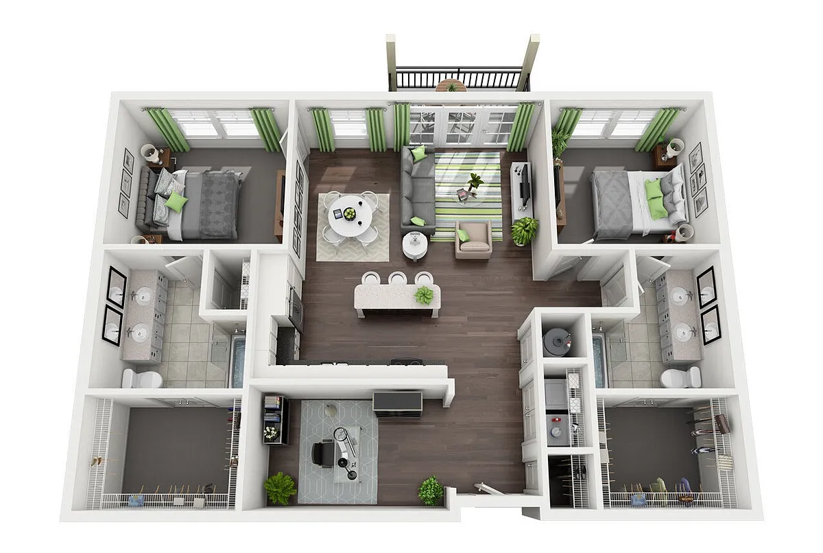 Floor plan B4 - 2 bed 2 bth (4764b4)