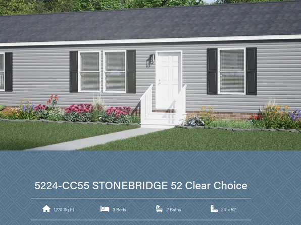 Clayton Stonebridge 52 (24x52) Plan, Timber Point Mobile Home Community