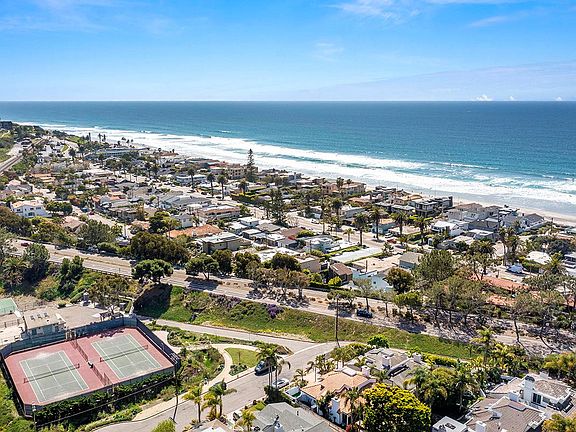 Tennis courts and a small basketball court across the street. Up the street is the Del Mar Plaza and just north is the Del Mar Racetrack.