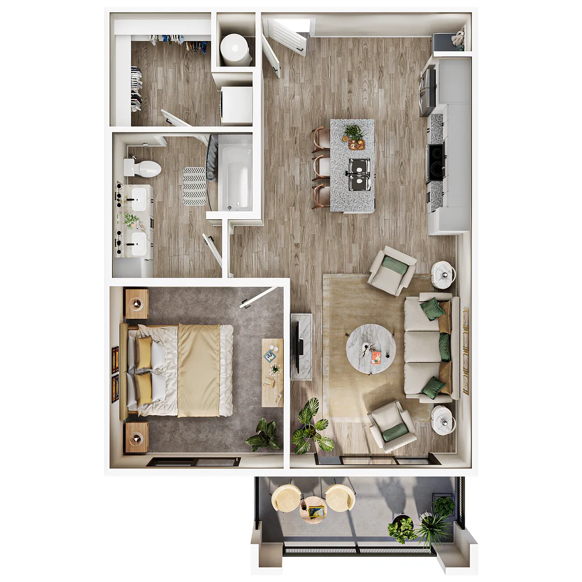 Floor plan 1 Bed/1 Bath