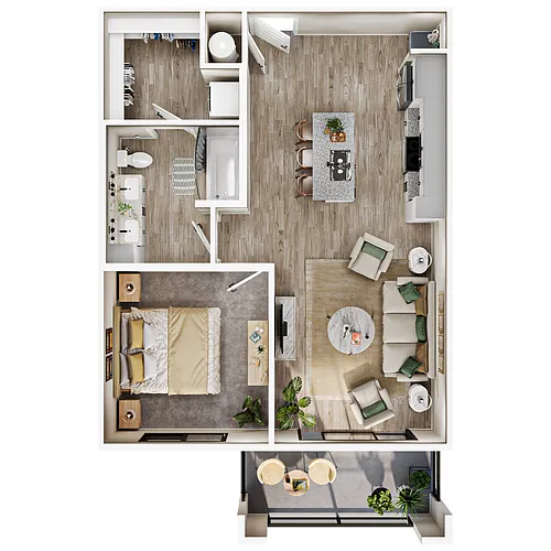 Floor plan 1 Bed/1 Bath